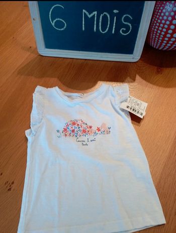 T-shirt Creeks taille 6 mois Neuf avec étiquette
