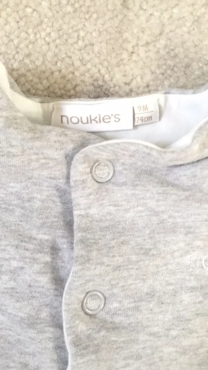 Pyjama noukies gris blanc 9 mois - photo numéro 4
