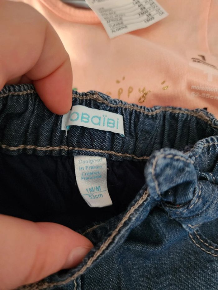 Jeans fille 1 mois - obaibi- très bon état - photo numéro 3