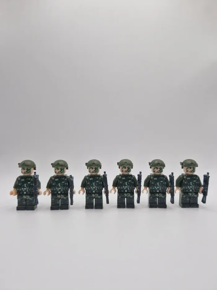 Figurines type lego 6 militaires modernes américain