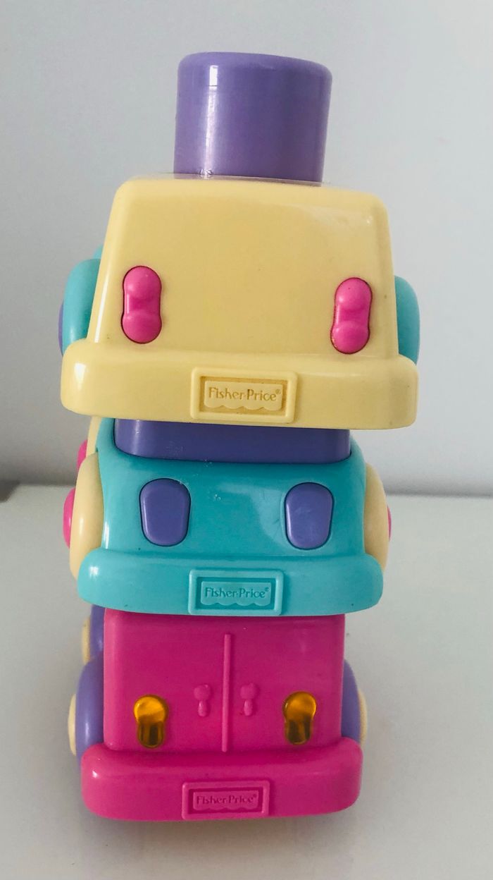fisher price rigolo blocs camions de glace voitures empiler surprise blocks lot peek a boo SOP77 - photo numéro 3