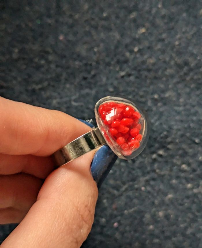 Bague en verre ronde style pylônes - photo numéro 2