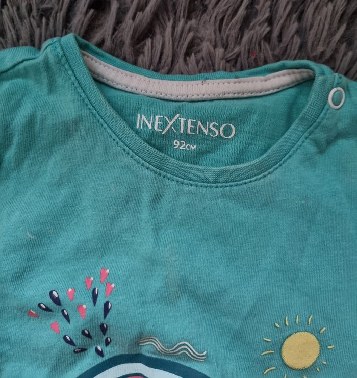 T-shirt turquoise imprimé 92cm - photo numéro 3