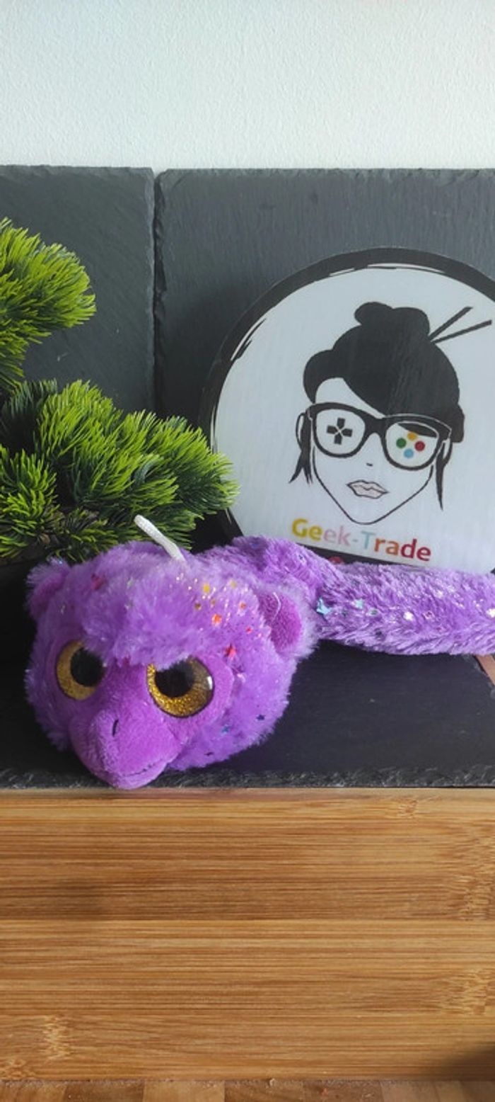 doudou Peluche ty singe lemurien violet étoiles Plush Queue Jaune Bleu Rose