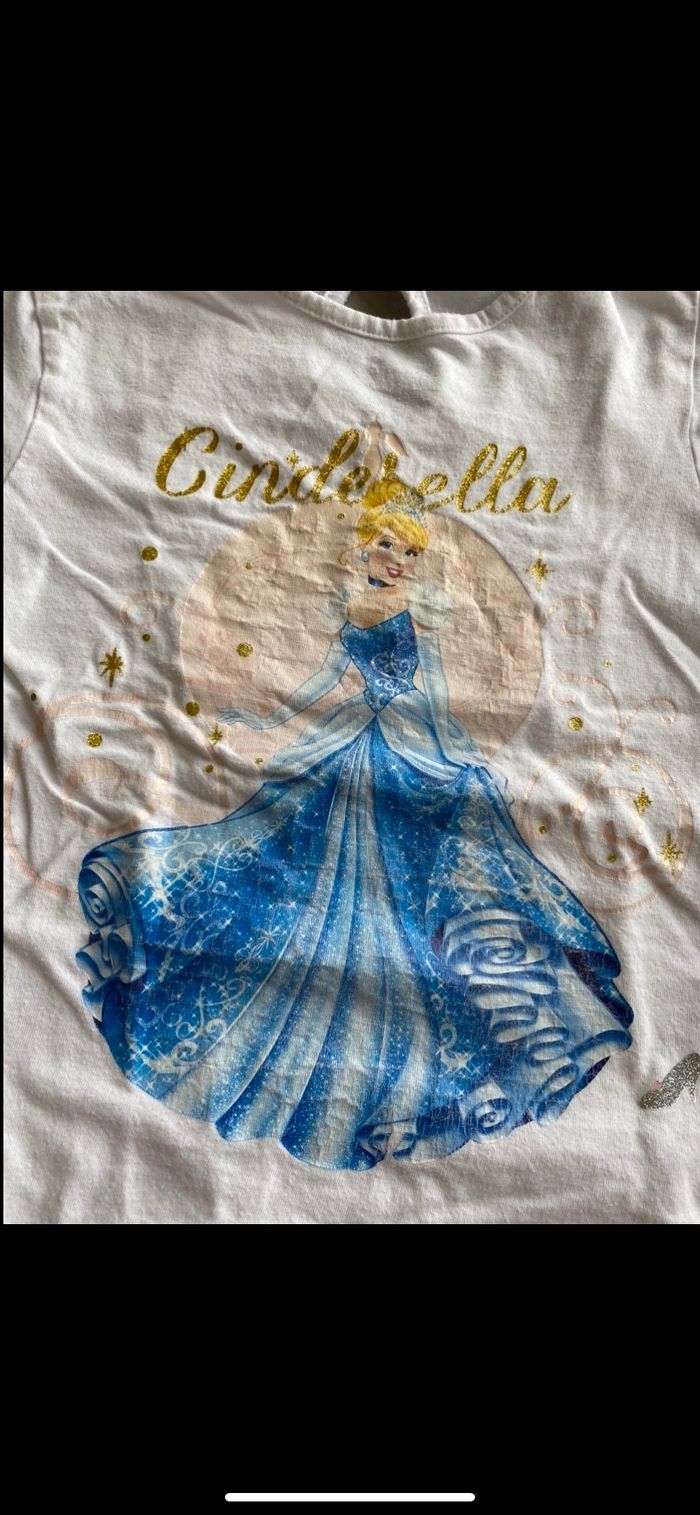 Tee shirt manches courtes Cendrillon Disney 4 ans - photo numéro 3