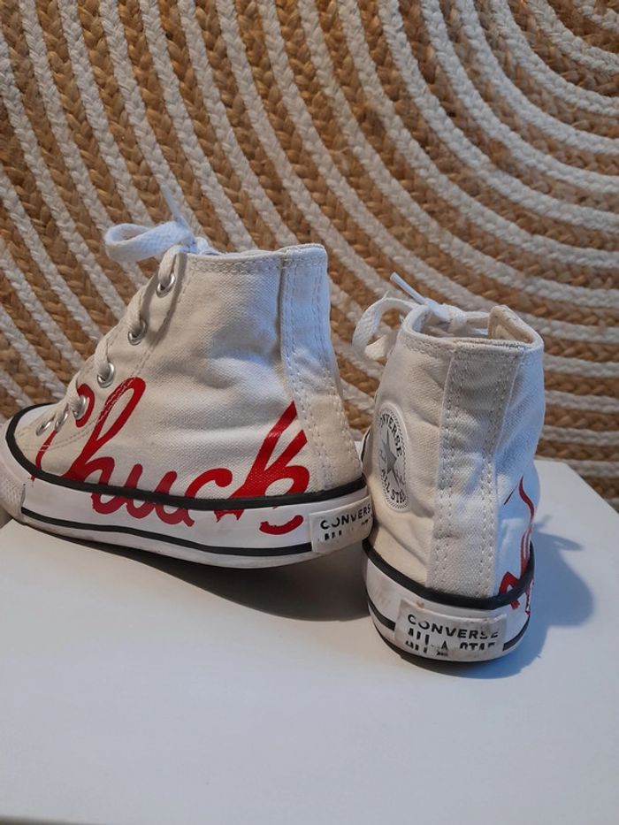 Converse mixte écriture Chuck Taylor rouge pointure 29 - photo numéro 5