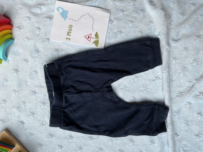 pantalon de jogging bleu marine taille élastique 3 mois gémo - photo numéro 2