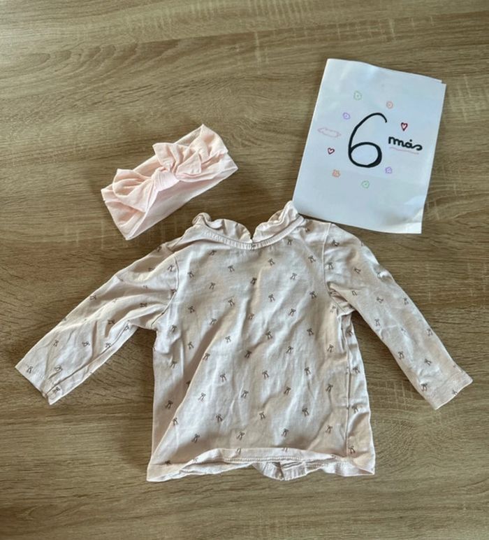 Lot de 11 hauts manches longues 6 mois + bandeau cheveux - photo numéro 4