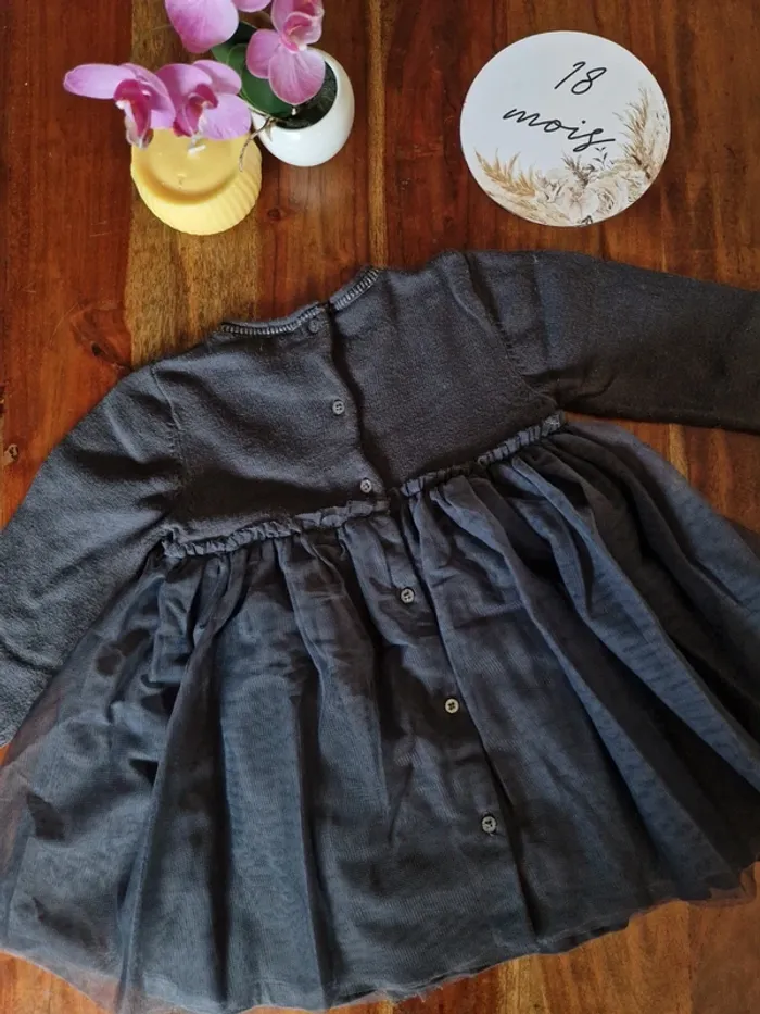Robe bi-matière avec tulle Vertbaudet 18 mois - photo numéro 2