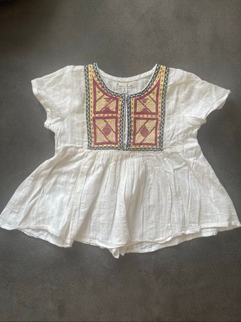 Chemisier fille blanc 3 ans