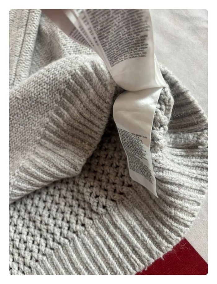 Pull Torsadé Tommy Hilfiger taille L gris motif broderie - photo numéro 14
