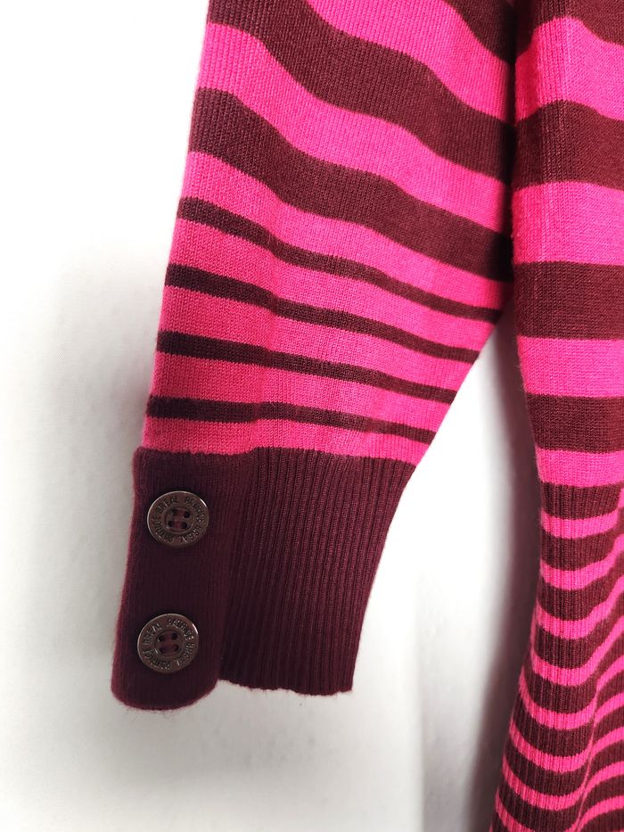 Cardigan Patrice Bréal à rayures Rose Taille M - photo numéro 3