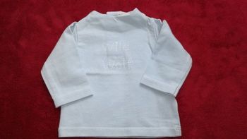 Tee-shirt manches longues bleu ciel 1 mois garçon In Extenso