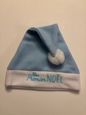 Bonnet Mon premier Noël bleu
