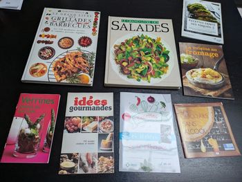 Lot livres de recettes grillades barbecues salades