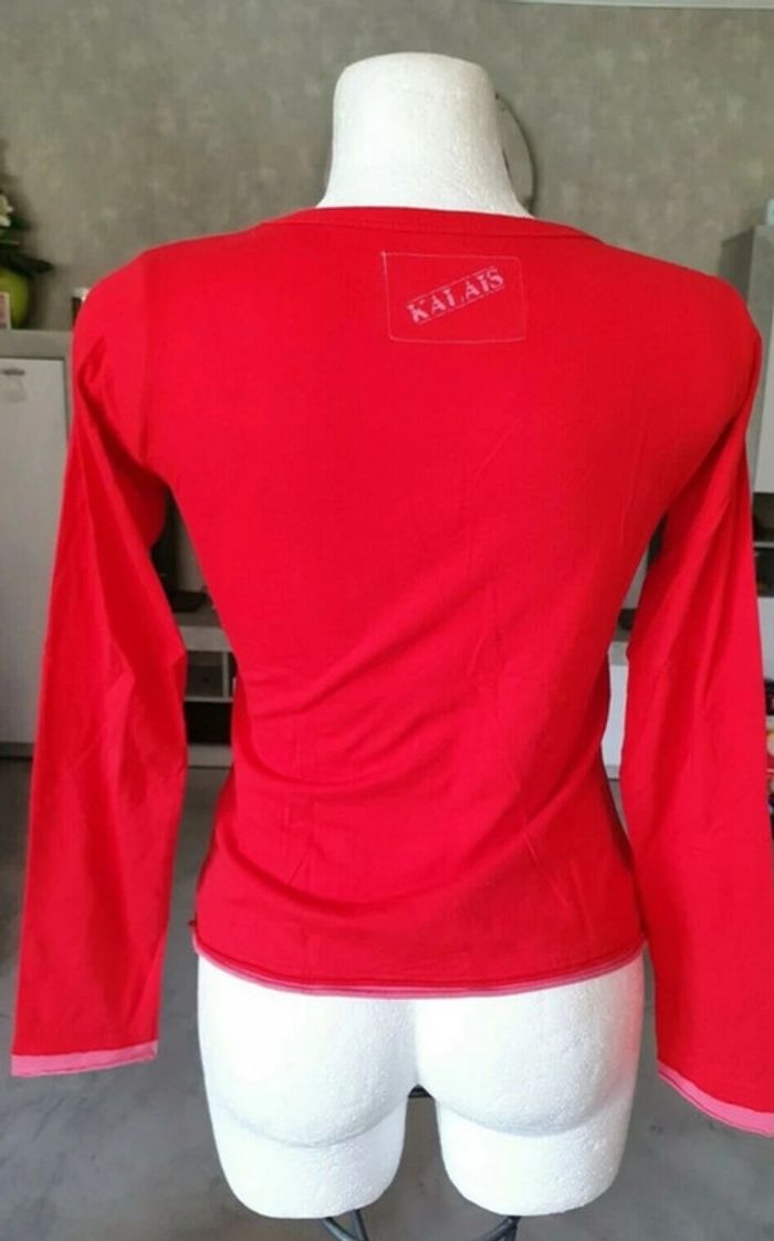 Beau T-shirt rouge marque Kalais taille 38/40. - photo numéro 3
