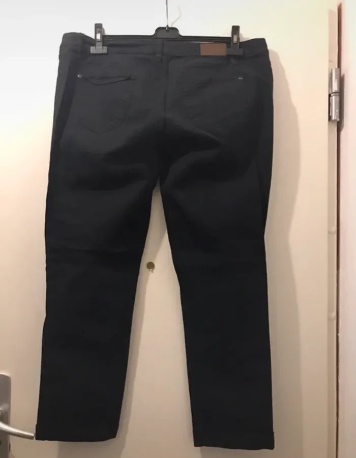 Pantalon jeans femme coupe droite john baner noir taille 46 - photo numéro 2