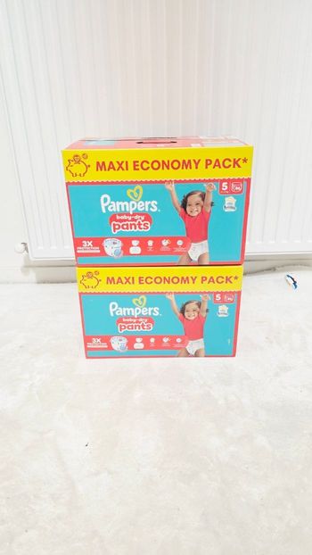2× Couches Pampers Pants Taille 5 MAXI PACK ×172