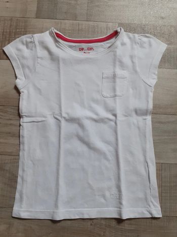 T-shirt fille manches courtes blanc 4 ans