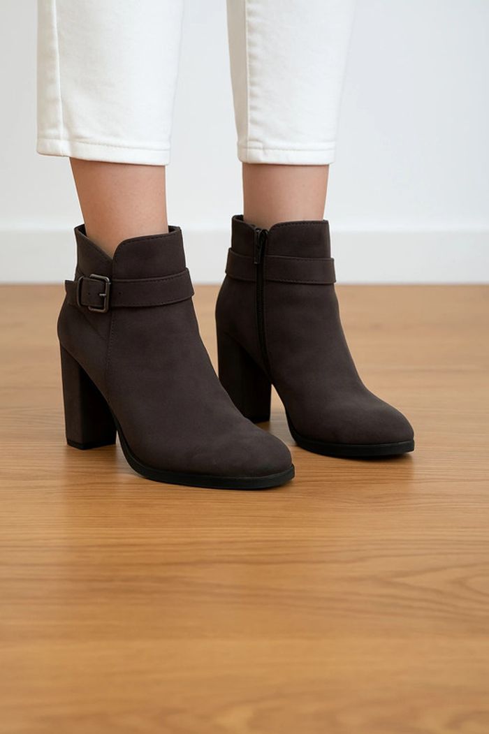 Bottines à talon taupe Mango - photo numéro 2