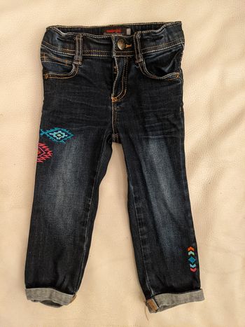 Jean Catimini brodé avec broderies ethniques 2 ans 86 cm fille