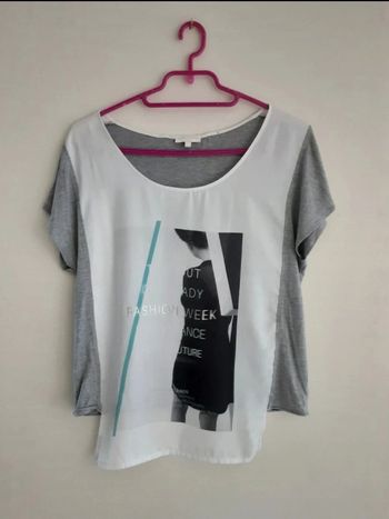 Tee shirt  gris et blanc Grain de malice T 36