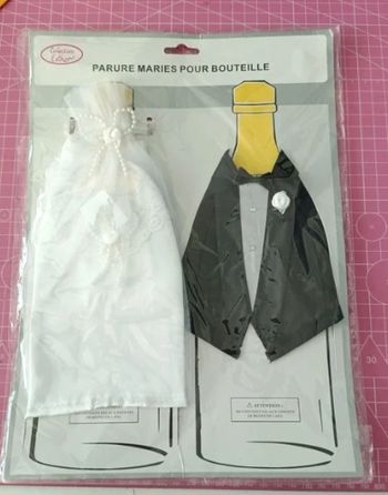 Parure mariés pour bouteille
