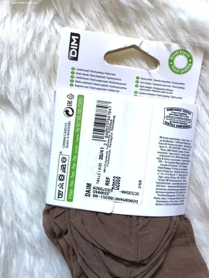 Lot de 4 paires de socquettes Dim mes essentiels mousse neuf avec emballage - photo numéro 5