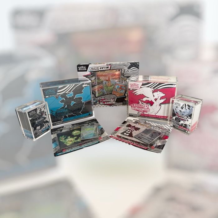 Pack Collectionneur Pokémon Noir & Blanc – Flamme Blanche & Foudre Noire (Acrylique Premium) – Non délotable - photo numéro 2