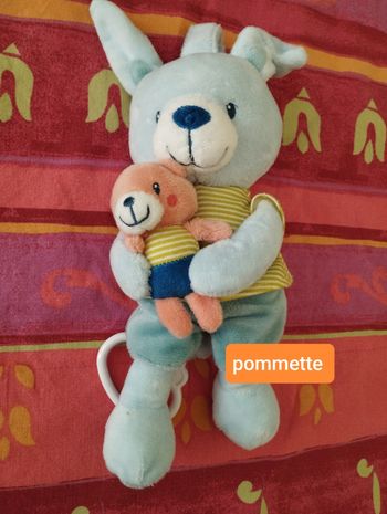 Doudou ours musical et son doudou  pommette