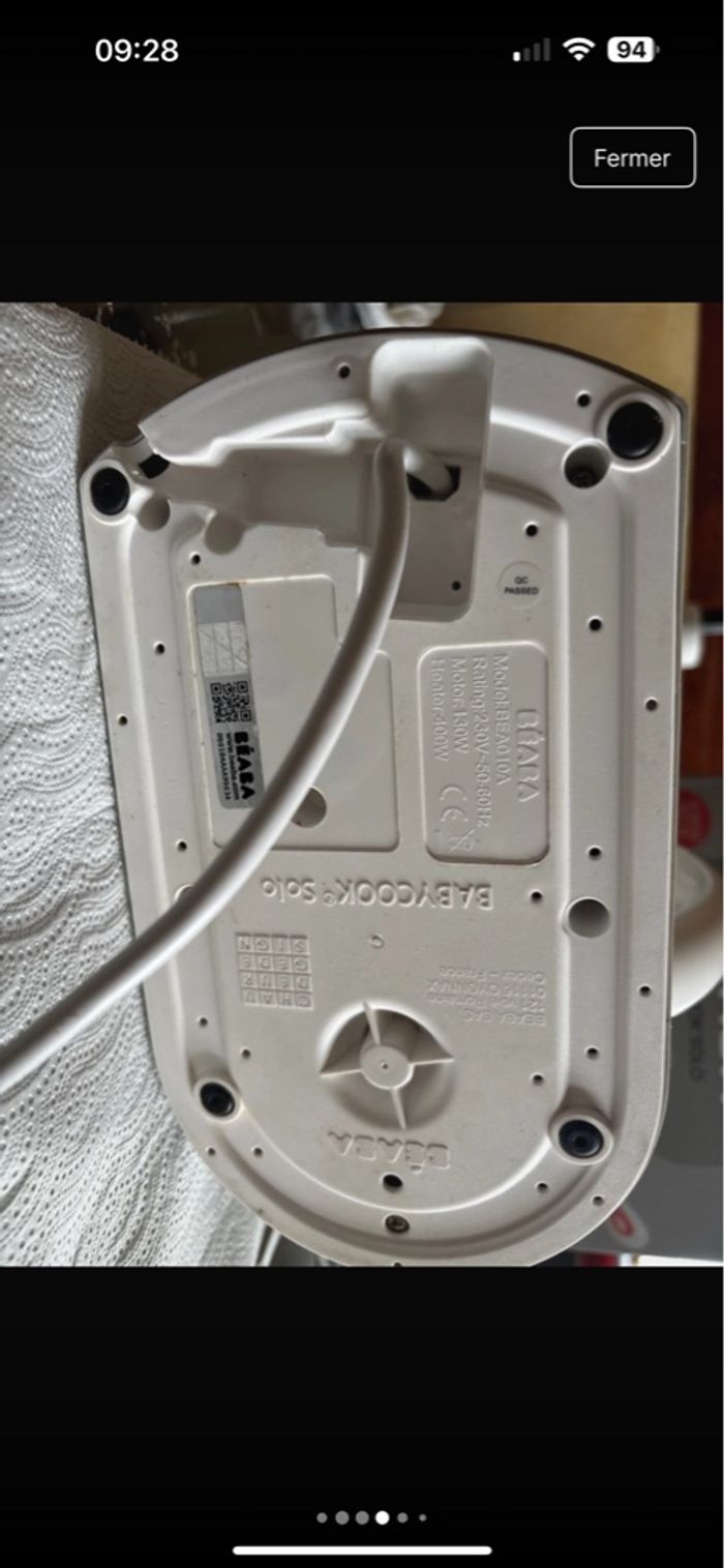 BabyCook Solo Béaba Gris avec notice - photo numéro 3