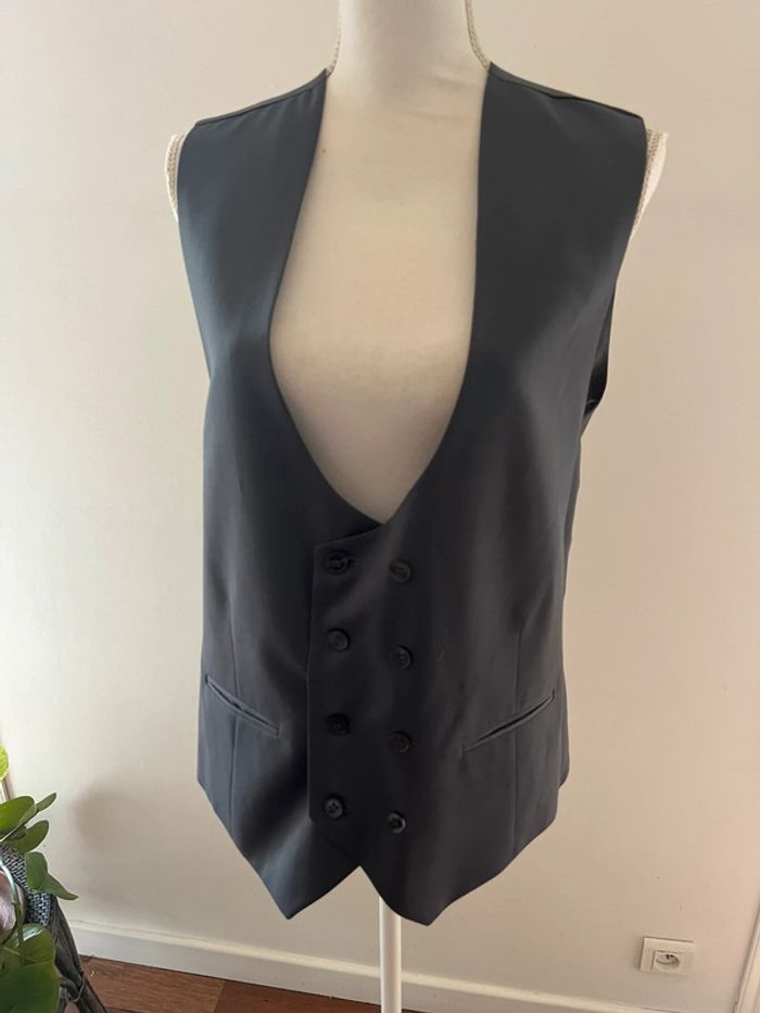 Costume homme 3 pièces gris chic mariage cérémonie fête taille 54/46 - photo numéro 5
