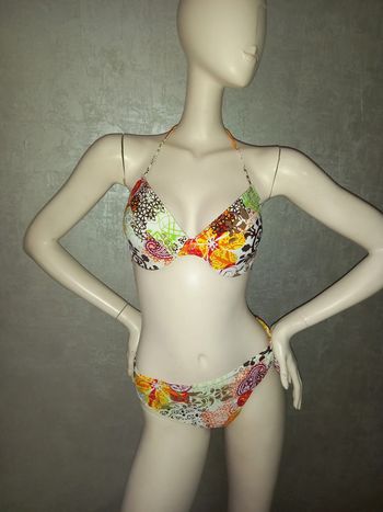 maillot de bain 2 pièces blanc et coloré influx taille 44