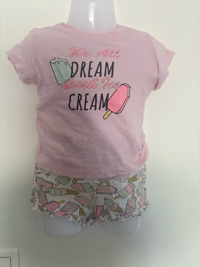 Ensemble fille 2 ans (92 cm) - T-shirt & short glace - Zeeman