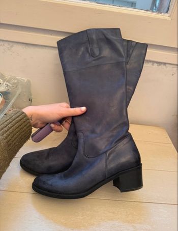 bottes cavalières bleu marine 