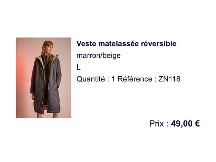 Doudoune long réversible
