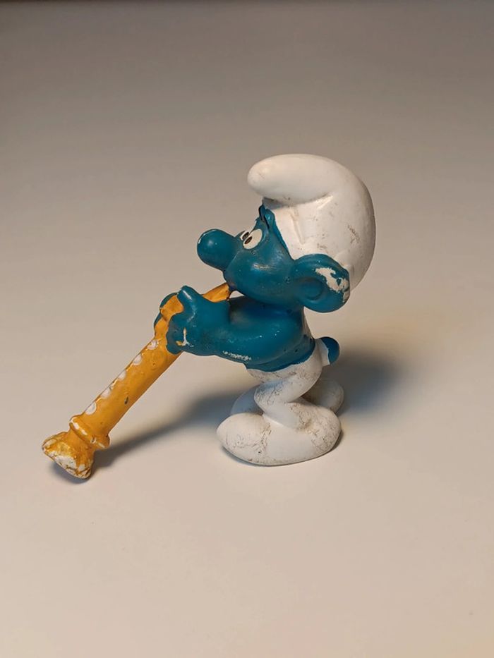 Figurine vintage schleich Schtroumpf flute  peyo W.germany - photo numéro 3