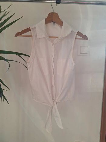 Petite chemise blanche sans manche Jennyfer XS femme fille