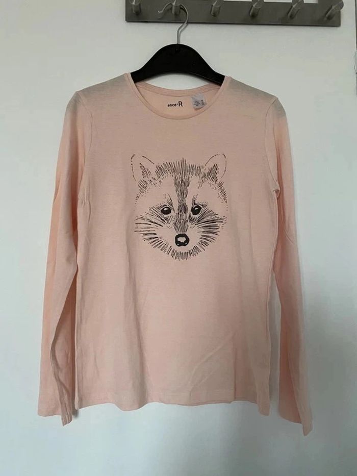 T-shirt manches longues rose 150 cm