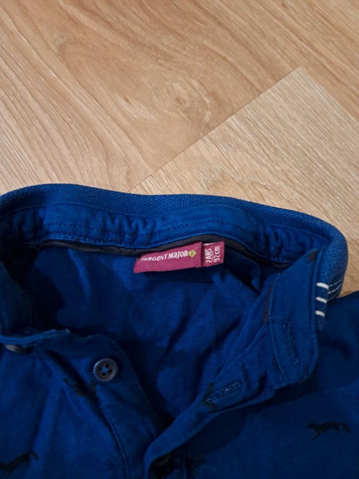 Polo bleu motif renard 2 ans Sergent Major - photo numéro 3