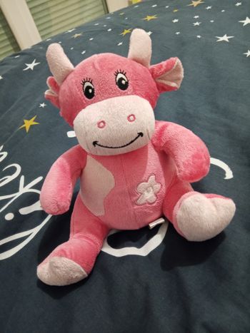 Peluche vache rose