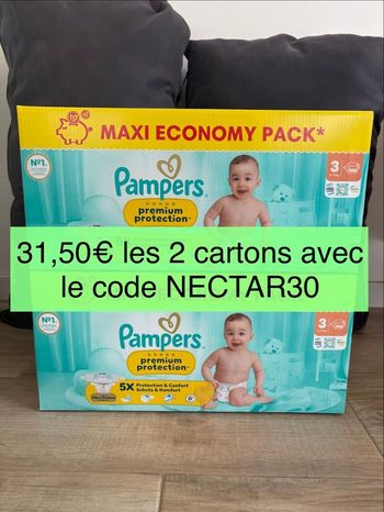 216 couches Pampers premium taille 3
