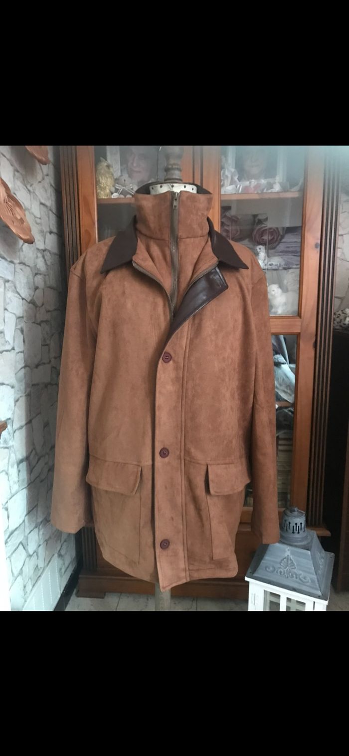 Veste en daim touché peau de pêche pour homme - photo numéro 6