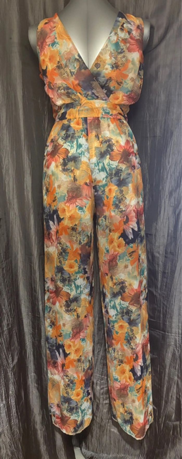 Superbe combinaison d’été bohème chic imprimé floral - photo numéro 3