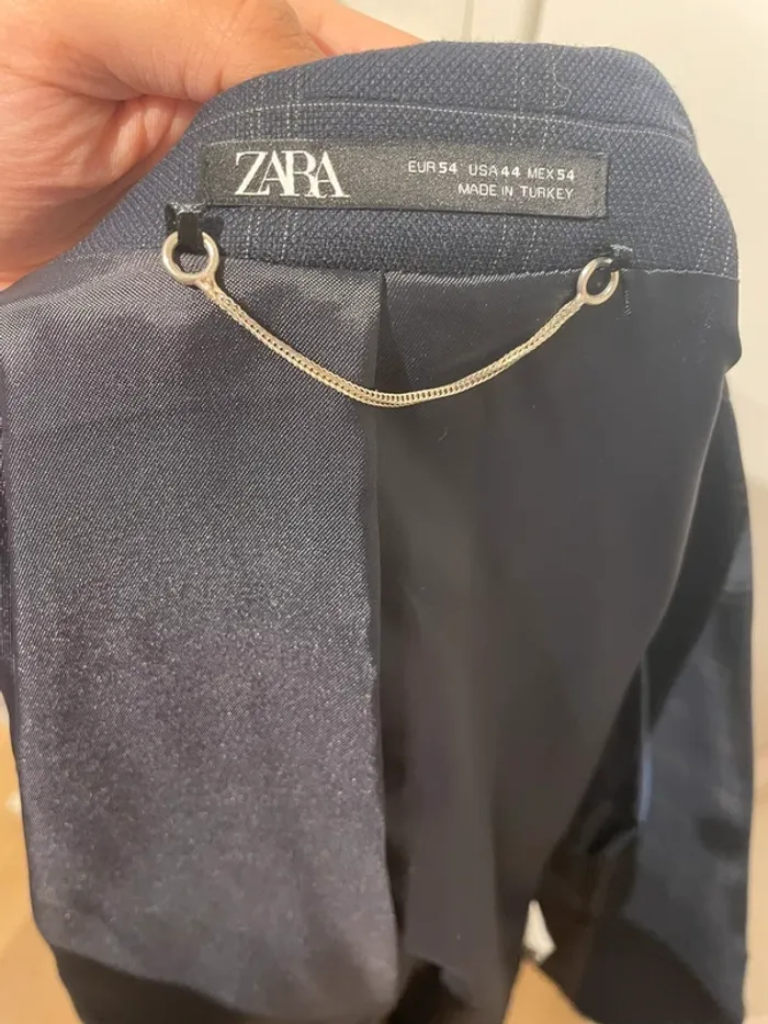 Veste costume Zara - bleue carreaux - photo numéro 5