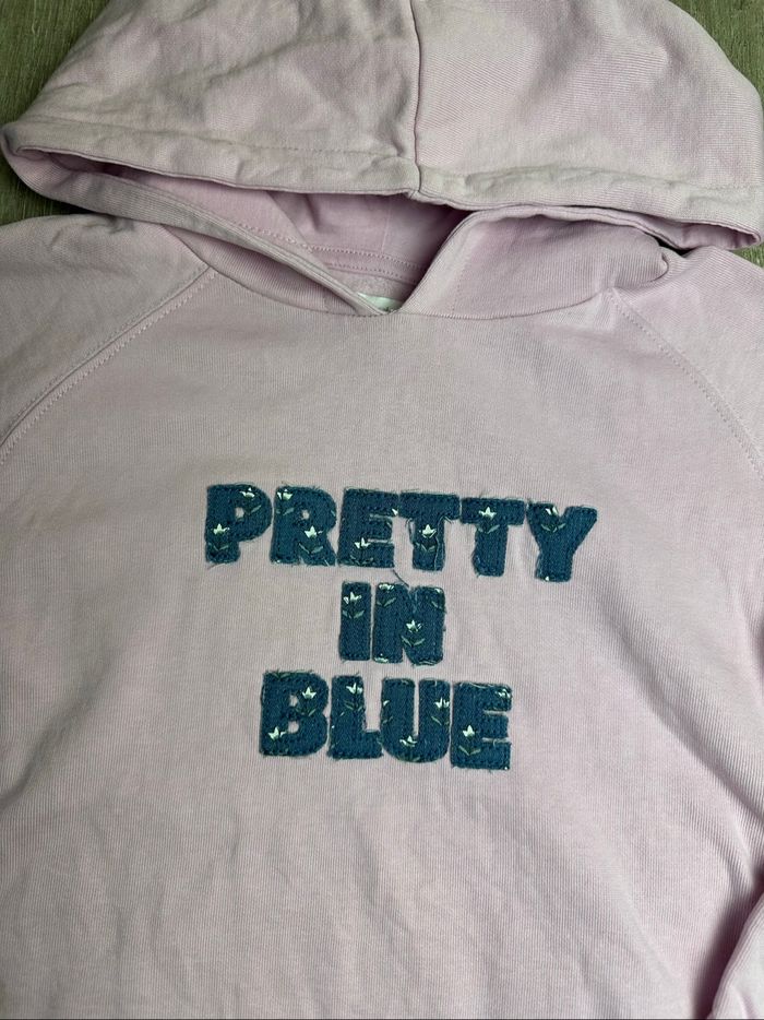 Sweat long à capuche pretty in blue - taille 8 ans - photo numéro 5