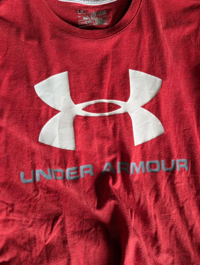 T shirt rouge homme under armour taille xs - photo numéro 4