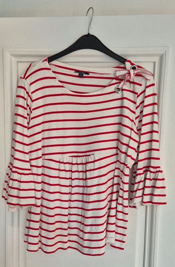 Tee shirt marinière manches 3/4 taille L