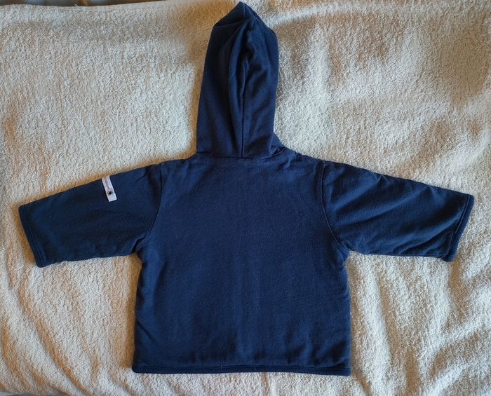 Gilet sweat à capuche bleu marine Coudémail pour un bébé de 6-9 mois - photo numéro 4