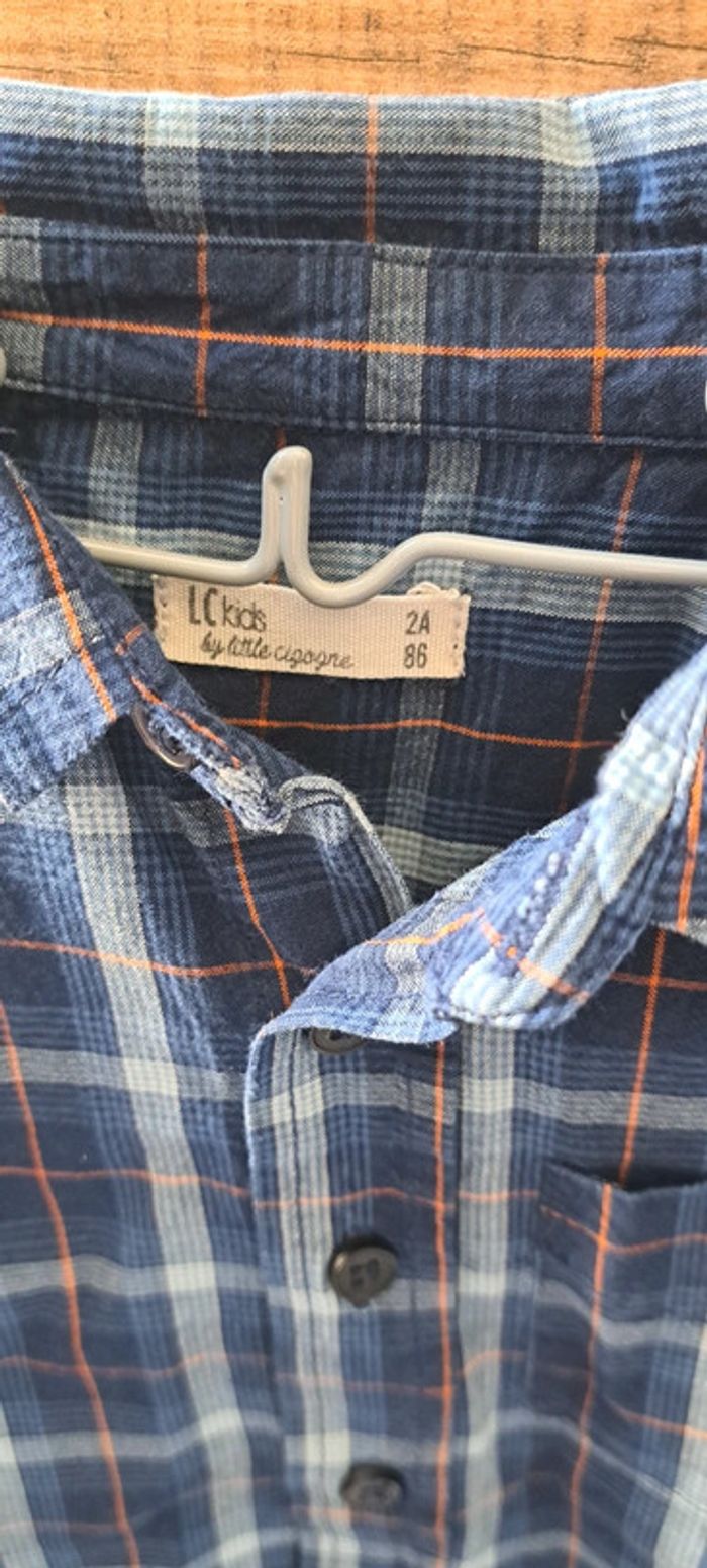 Chemise bleu à carreaux LC Kids 2 ans - photo numéro 4